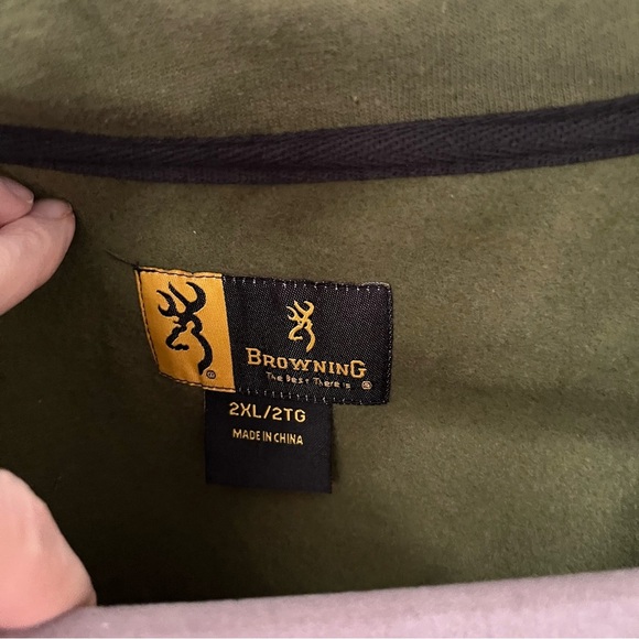 Browning Pullover Men's 2X Green Tom 1/4 Zip Sweatshirt NWT - Picture 6 of 10